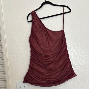 Torrid Burgundy One-Shoulder Top